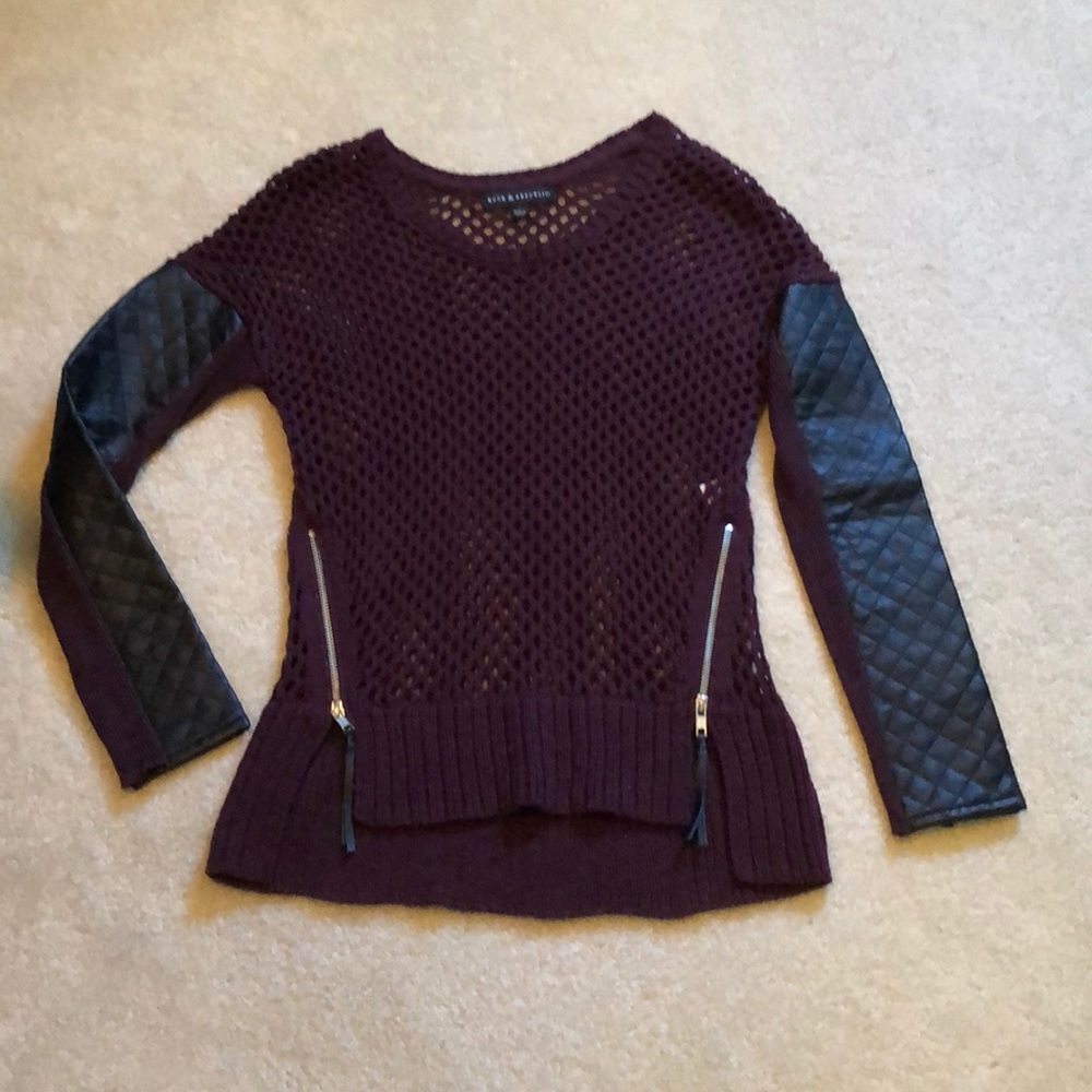 Rock & Republic Crochet Long Sleeve Sweater Size S